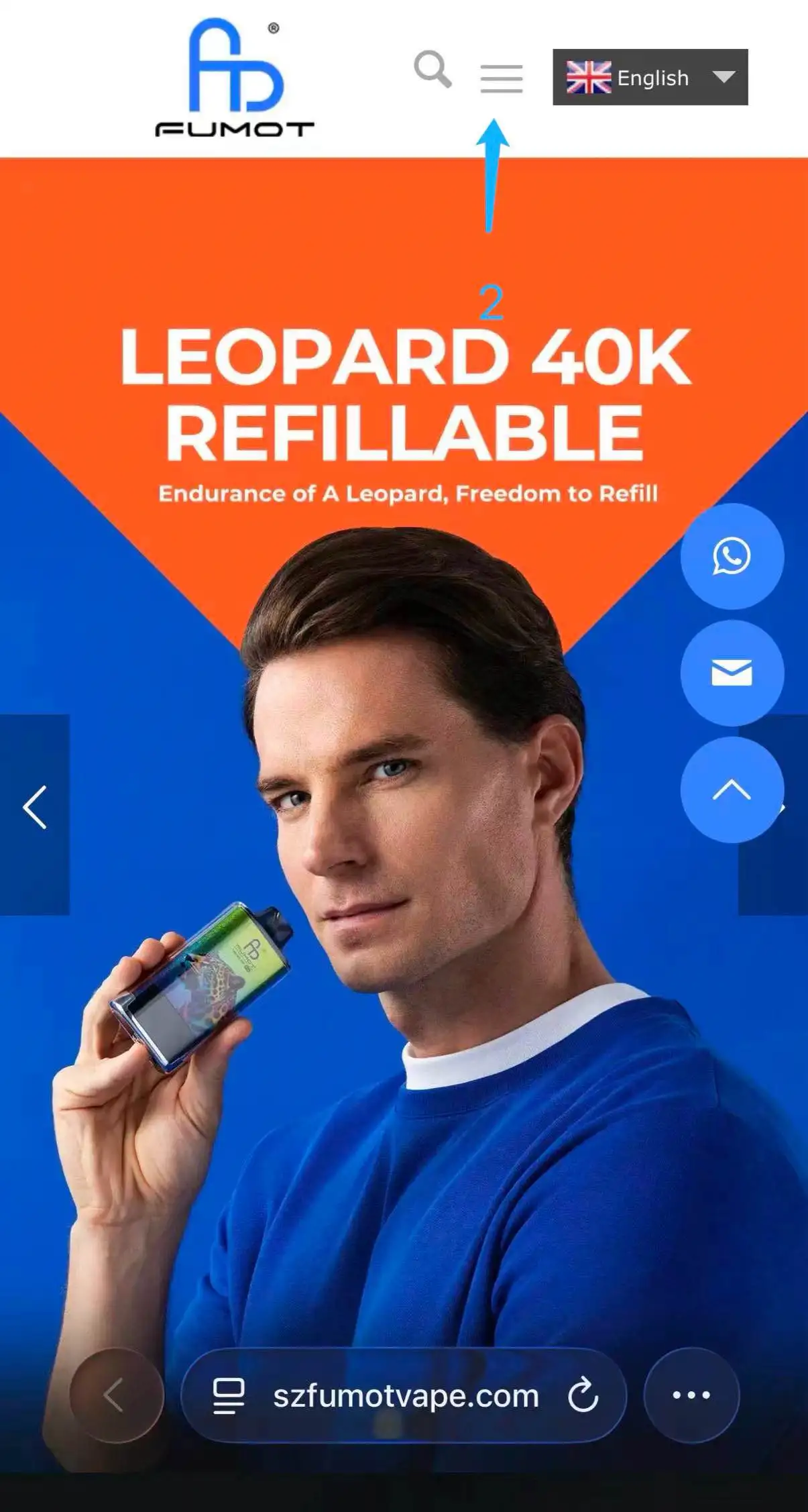 Fumot Website Menü öffnen